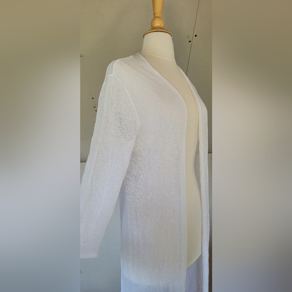 Sheer White Cardigan Overshirt - Picture 3 of 4